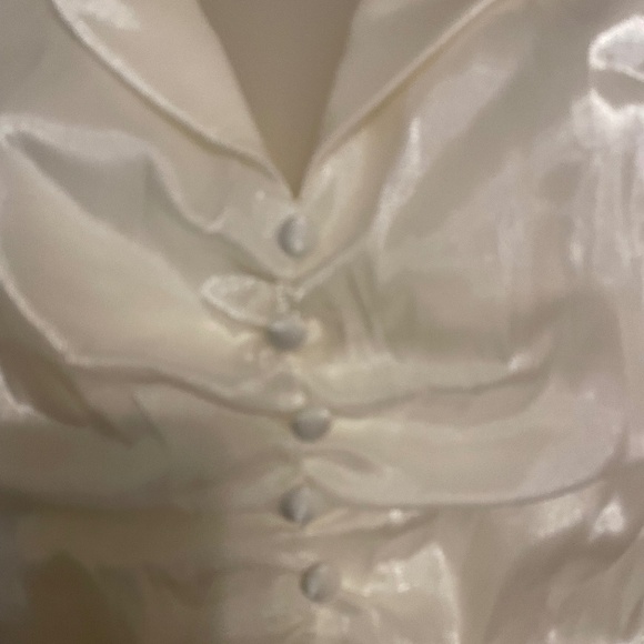 VINTAGE  DELARU UNIQUE WHITE BLOUSE, size 8,NWOT - Picture 7 of 8